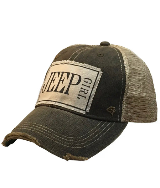 Jeep Girl Distressed Baseball Hat