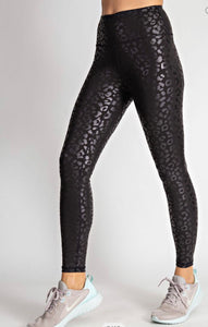 Black Leopard Print Leggings