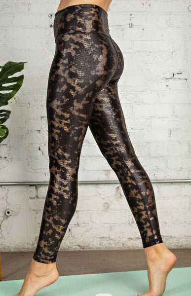 Gold:Black Python Leggings