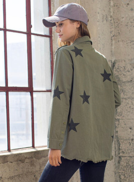 Military Star Olive Top