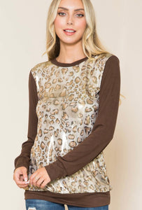 Brown Shimmer Leopard Top