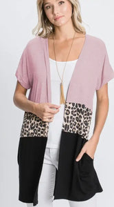 Leopard contrast cardigan print